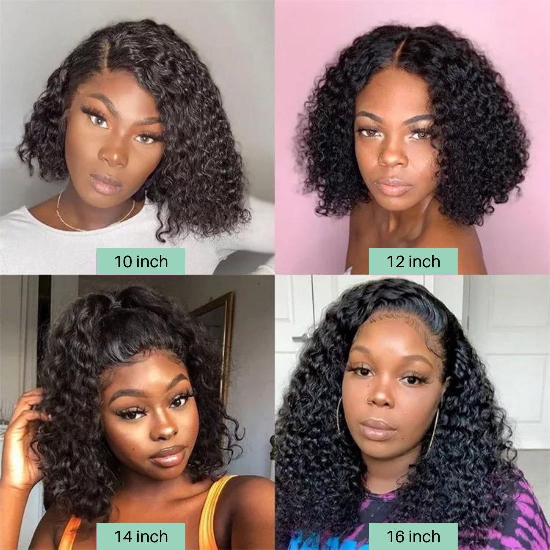 Short Water Wave Invisible HD Lace Glueless 13x4 Frontal Lace Wig | True HD Lace - Seyna Hair