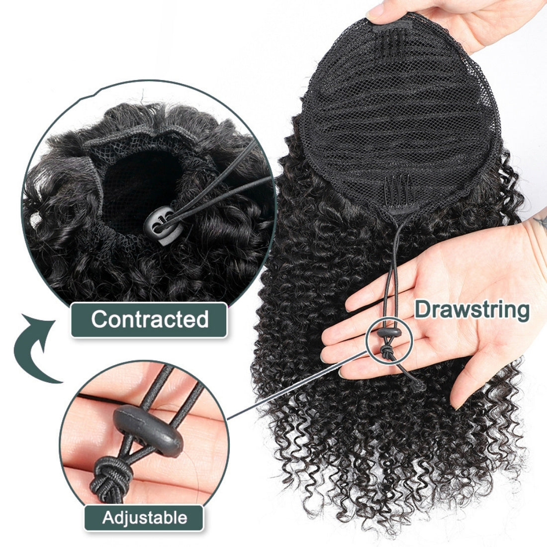 Drawstring Ponytail Kinky Curly 100% Human Hair - Seyna Hair