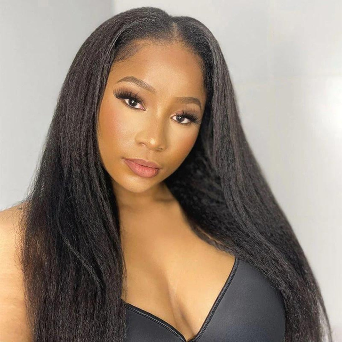 Yaki Straight 13x4 Crystal Lace Frontal Wigs Upgrade HD lace Pre Plucked Natural Hairline - Seyna Hair
