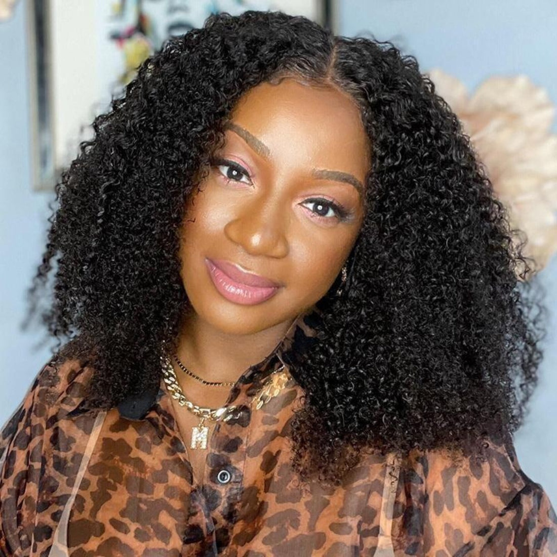 Deep Curly V Part Wig Human Hair 180% Density Brazilian Natural Upgrade U part Wig Without Leave out - Seyna Hair