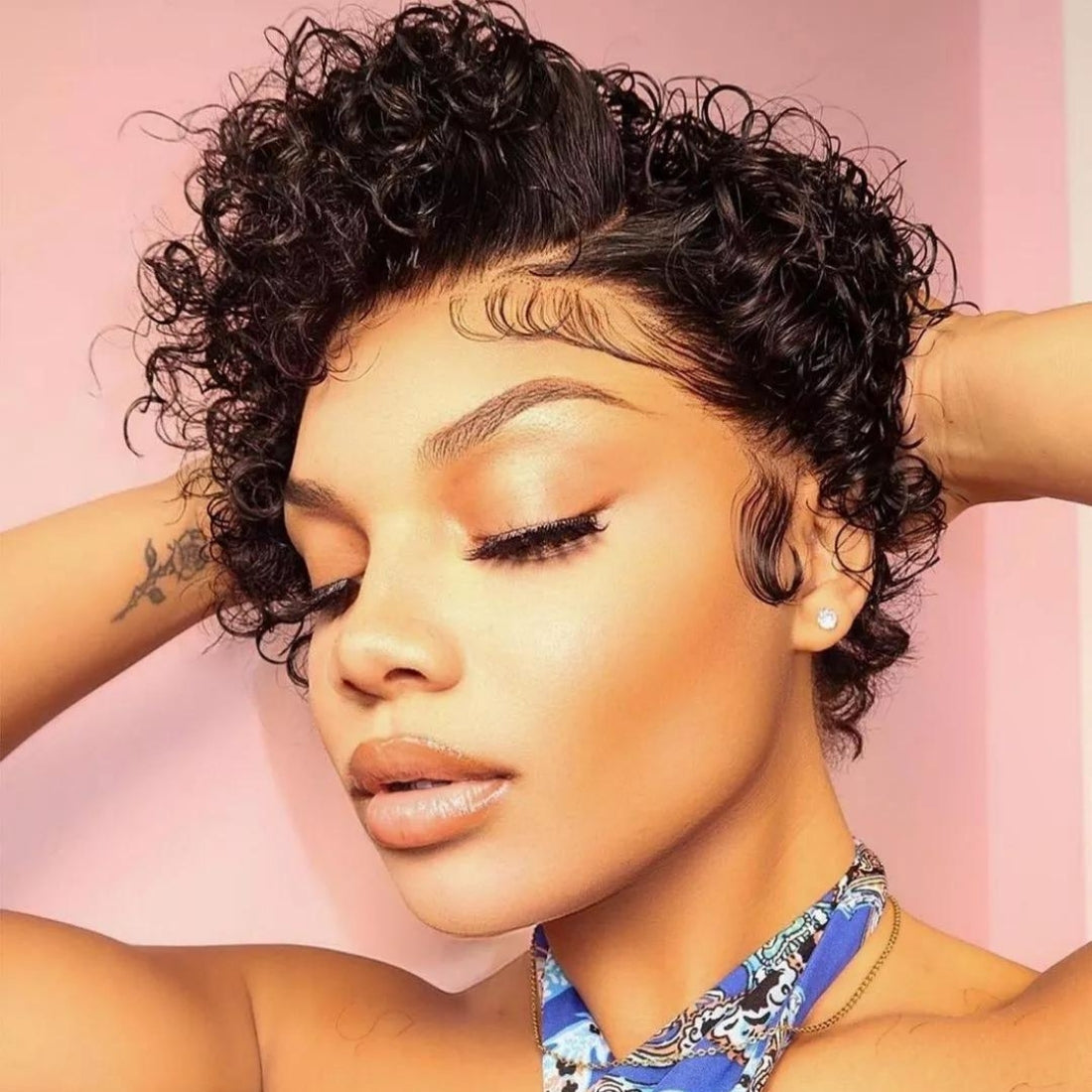 Jerry Curl Pixie Cut 13x4 Lace Frontal Wig - Seyna Hair