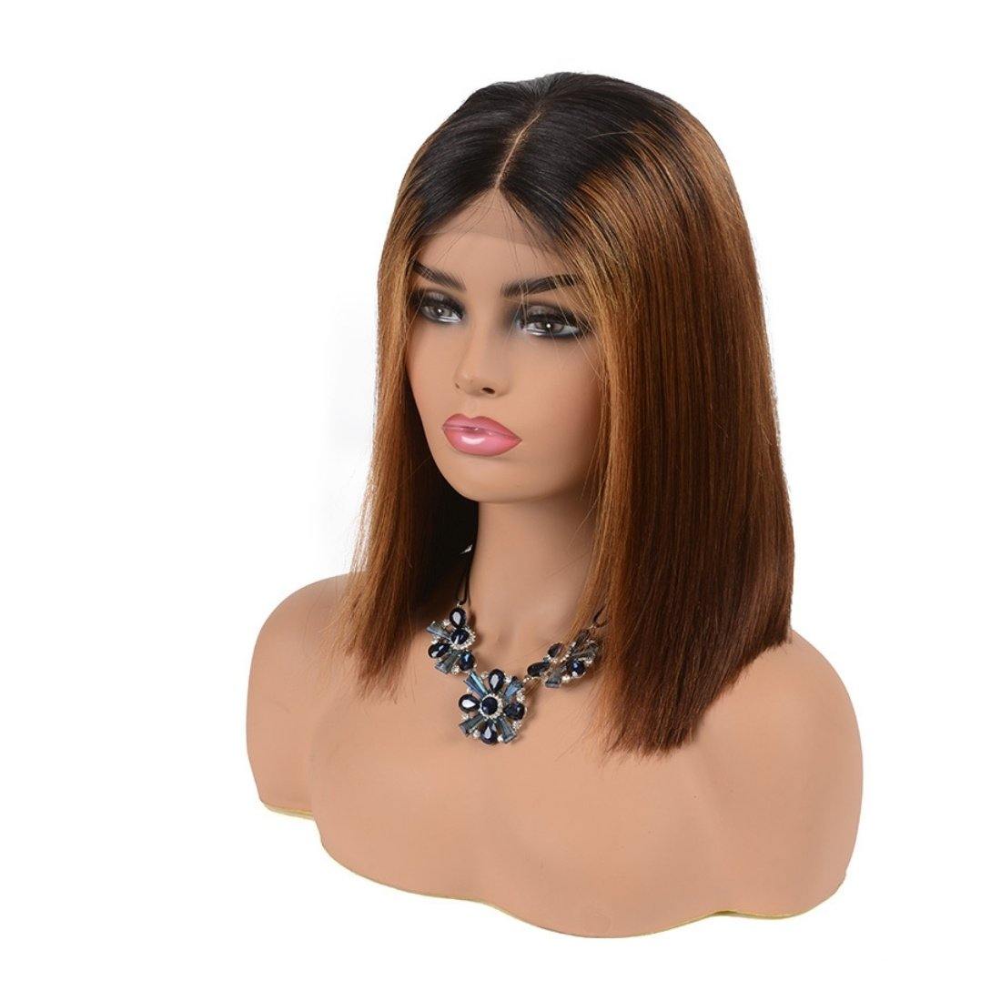 180% Density Color 1B/30 Ombre Straight Wig 4X4 Frontal Bob Wig Brazilian Hair - Seyna Hair