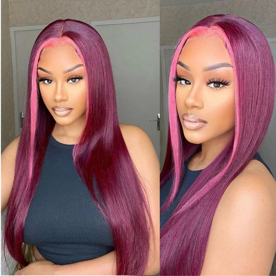 Romance Highlight Pink Invisible HD Lace Body Wave Glueless 13x4 Frontal Lace Wig | True HD Lace - Seyna Hair