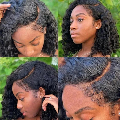4C Edge Hairline - Short Water Wave Invisible HD Lace Glueless 13x4 Frontal Lace Wig - Seyna Hair
