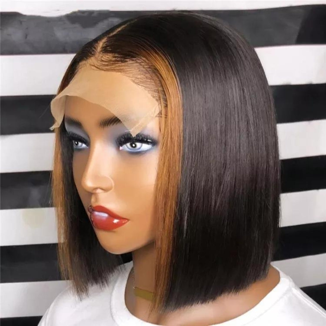 Highlight Ombre Short Bob 4x4 Lace Front Wig Glueless - Seyna Hair