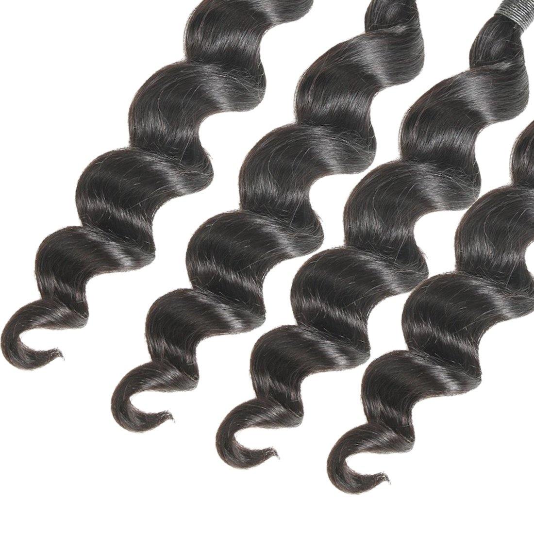 Brazilian Loose Wave Hair 4 Bundles 100% Human Hair Extension Weaves - Seyna Hair