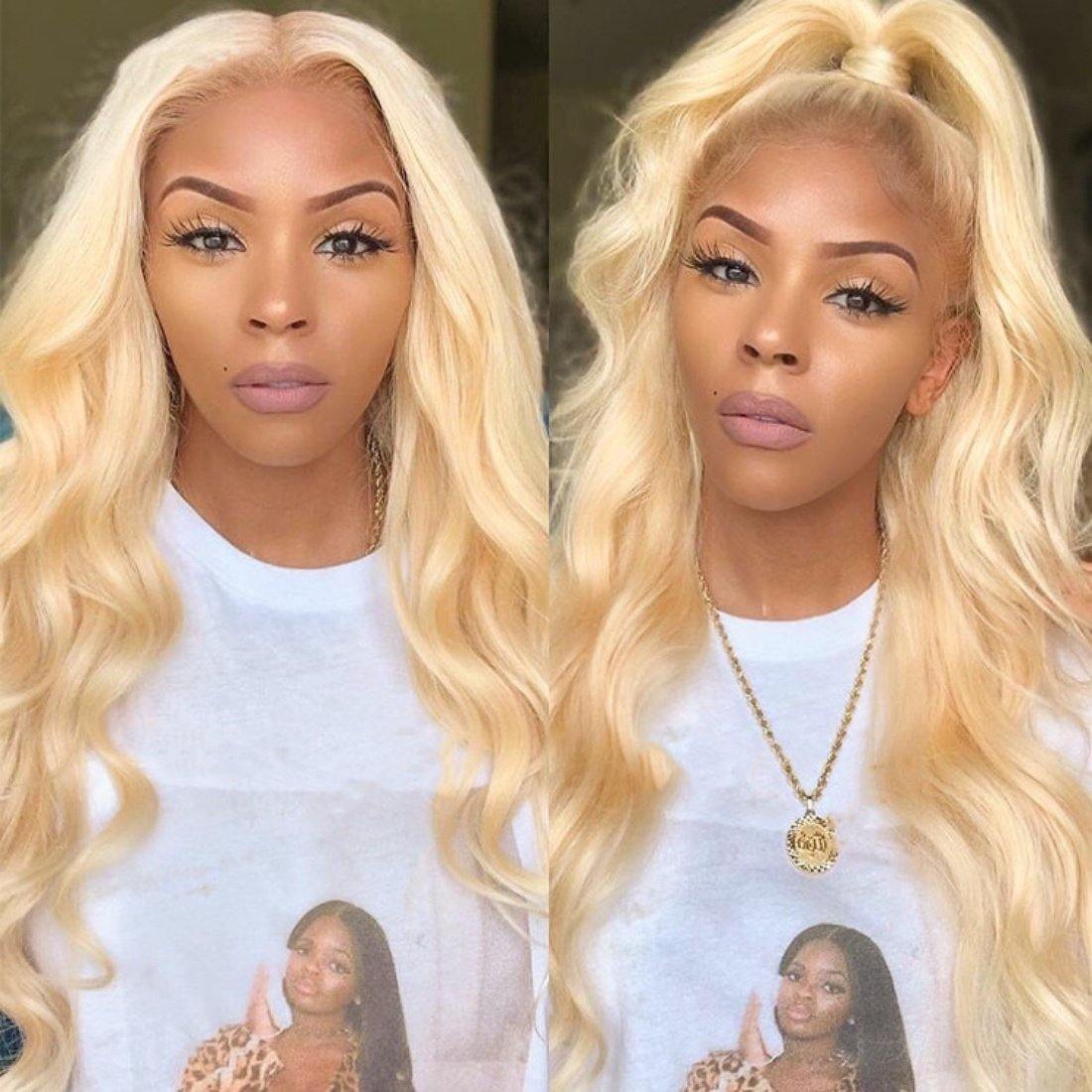 13x4 Lace Frontal Wig 613 Natural Body Wave Brazilian Human Hair Lace Wig - Seyna Hair