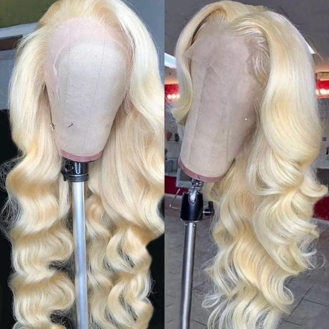 4x4 Lace Frontal Wigs 613 Natural Body Wave Brazilian Human Hair Lace Wig - Seyna Hair