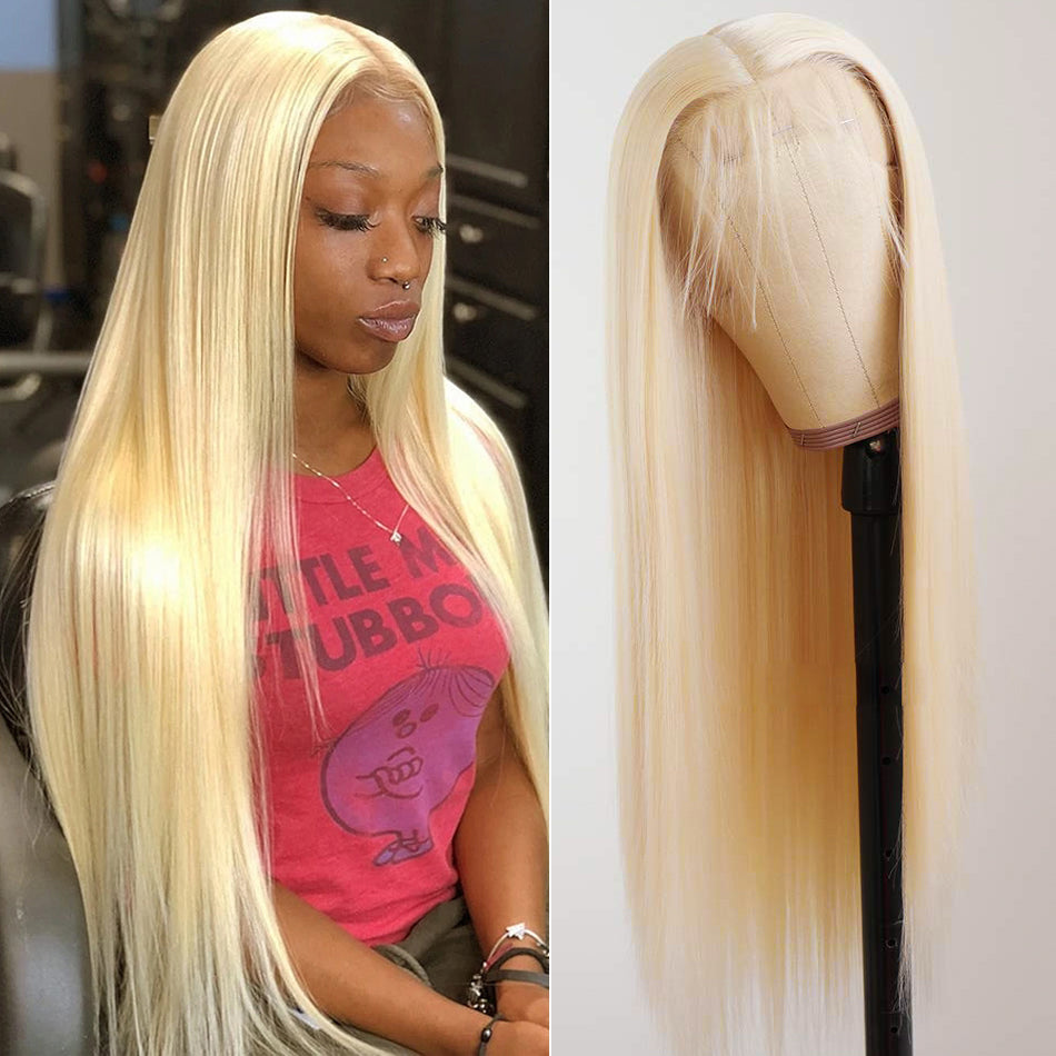 5x5 Lace Frontal 613 Blonde Straight Hair 100% Human Hair Wig - Seyna Hair