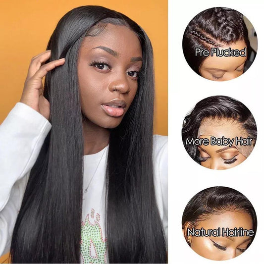 13x6 Lace Frontal Wigs Straight Hair 100% Virgin Human Hair Lace Wig with Baby Hair - Seyna Hair