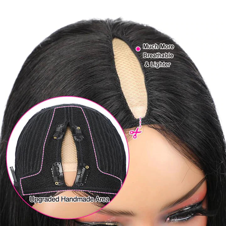 BOB V Part Staright Human Hair Wig Without Leave Out - Seyna Hair