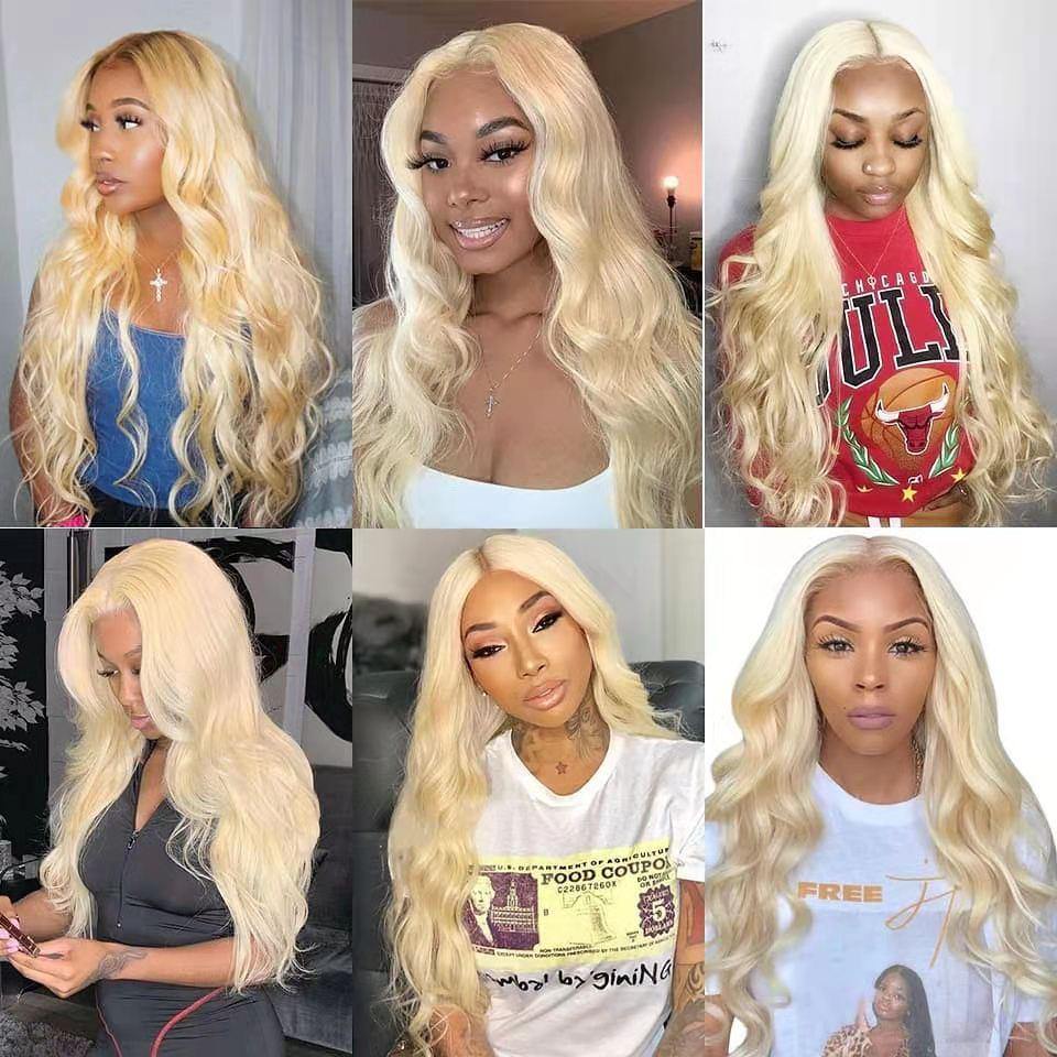 4x4 Lace Frontal Wigs 613 Natural Body Wave Brazilian Human Hair Lace Wig - Seyna Hair