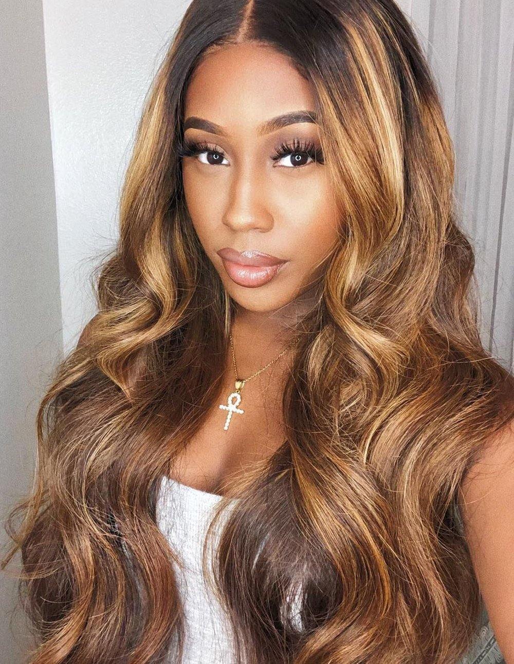 Transparent Lace Frontal Wigs Piano Highlight Color Silky 13x4 Body Wave Virgin Human Hair Wigs - Seyna Hair