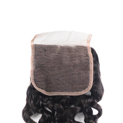 4 Bundles With 4x4 Transparent Lace Closure Water Wave Brazilian 100% Virgin Human Hair - Seyna Hair