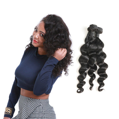 Brazilian Loose Wave 3 Bundles 100% Human Hair Extension Weaves - Seyna Hair