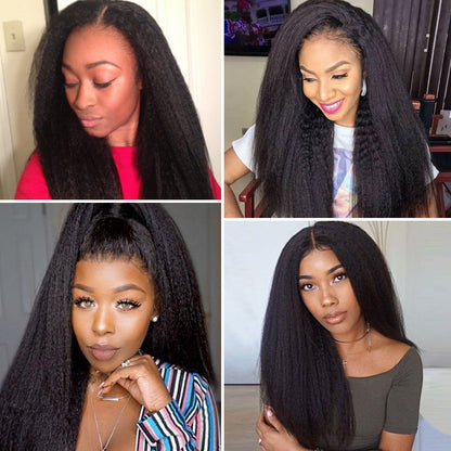 4x4 Undetectable Invisible Lace Frontal Kinky Straight Wig 180% Density | TRUE LACE HD - Seyna Hair