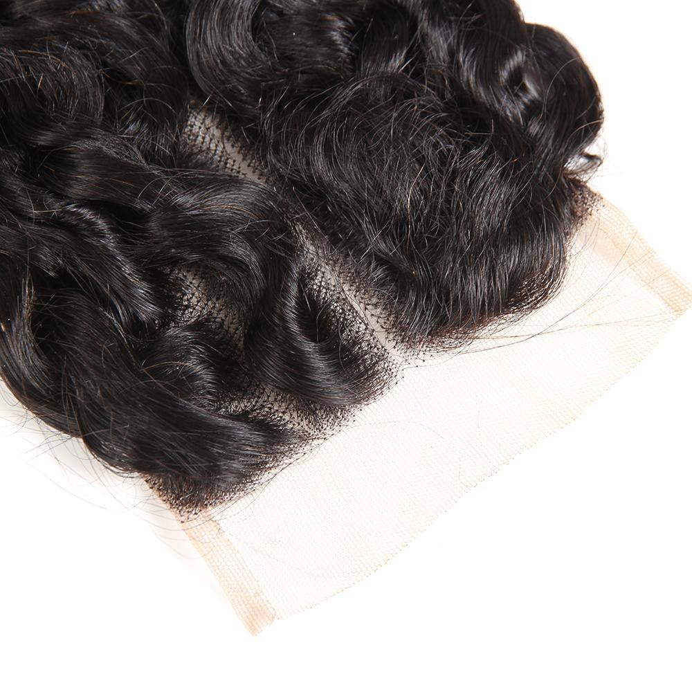 3 Bundles With 4x4 Transparent Lace Closure Jerry Curly 100% Virgin Human Hair - Seyna Hair