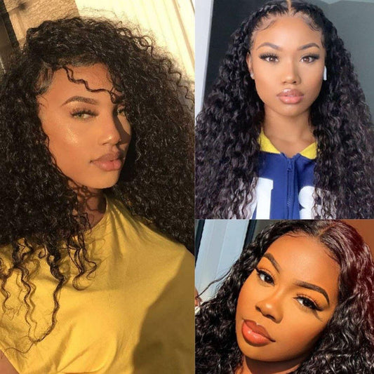 Transparent 13x4 Lace Closure Wig Jerry Curly 180% Density Human Hair Wig - Seyna Hair