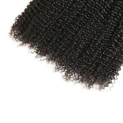 3 Bundles With 4x4 Transparent Lace Closure Kinky Curly 100% Virgin Human Hair - Seyna Hair