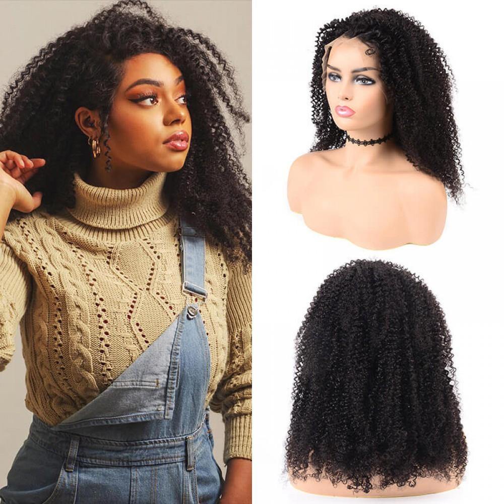 13x6 Lace Frontal Wigs Kinky Curly 100% Virgin Human Hair Lace Wig with Baby Hair - Seyna Hair