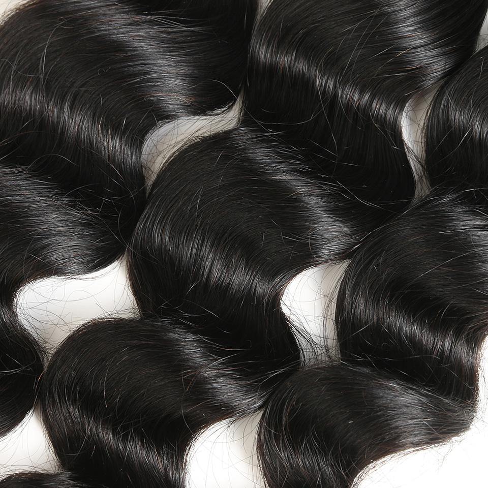 3 Bundles With 4x4 Transparent Lace Closure Loose Wave 100% Virgin Human Hair - Seyna Hair