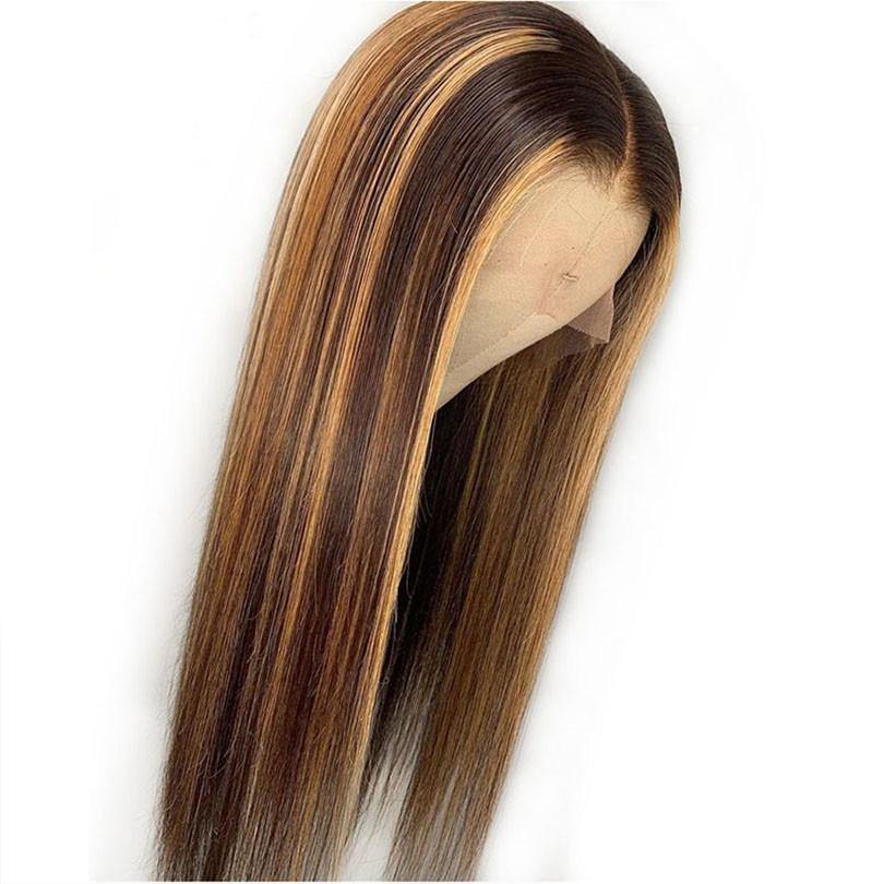Transparent Lace Frontal Wigs Piano Highlight Color Silky 13x4 Straight Virgin Human Hair Wigs - Seyna Hair