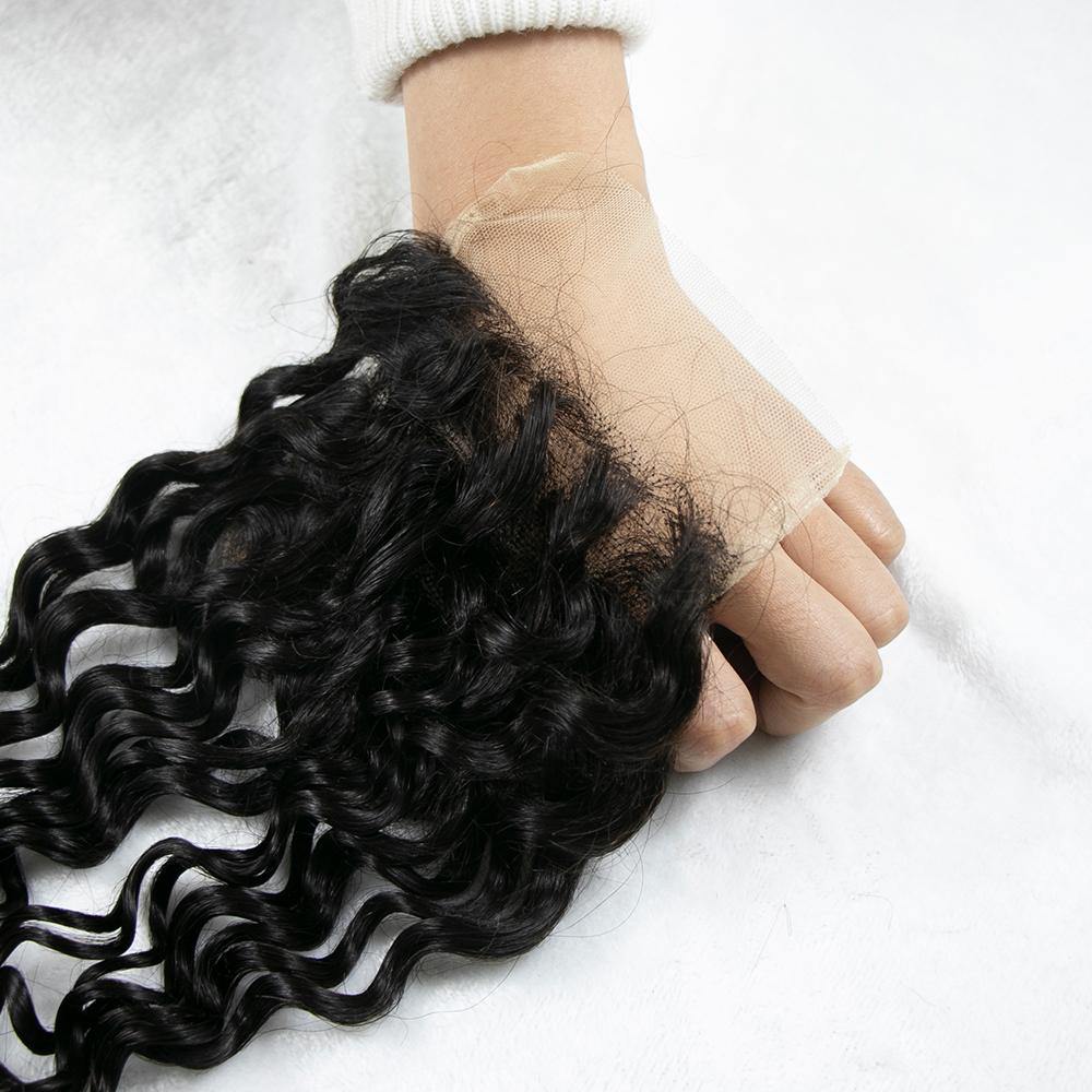 Transparent 4x4 Lace Frontal Closure Brazilian Deep Wave Virgin Hair - Seyna Hair
