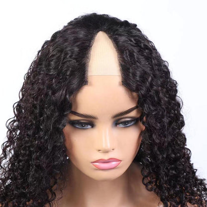 Deep Curly V Part Wig Human Hair 180% Density Brazilian Natural Upgrade U part Wig Without Leave out - Seyna Hair
