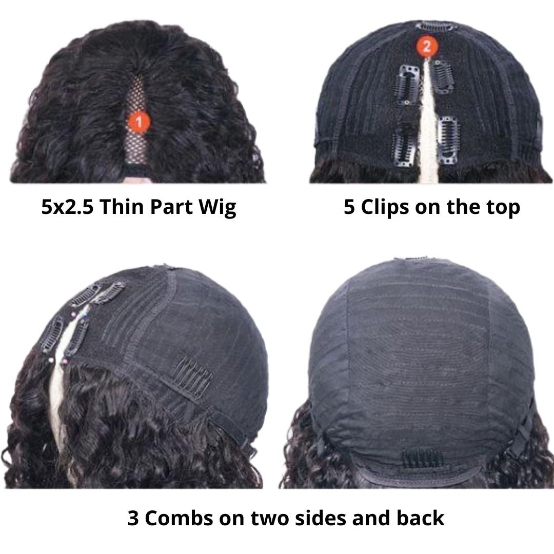 180% Density V Part Wig Free Part Thin Part Wig Body Wave Human Hair Wigs - Seyna Hair
